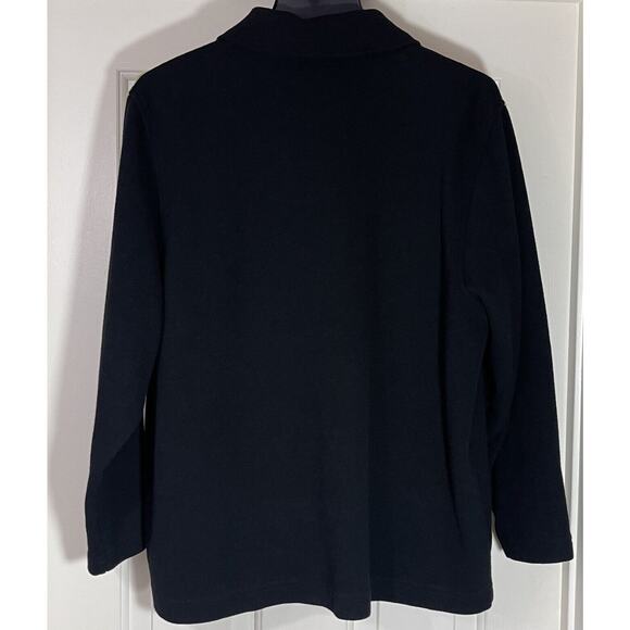 Neiman Marcus Exclusive Jacket 1X Black Green Colorblock Zip Cotton USA - Picture 4 of 12